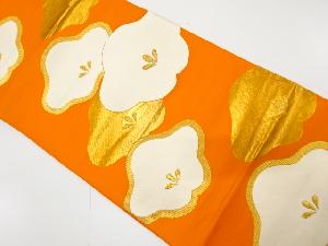 アンティーク　田村屋製　椿模様織り出し袋帯（材料）